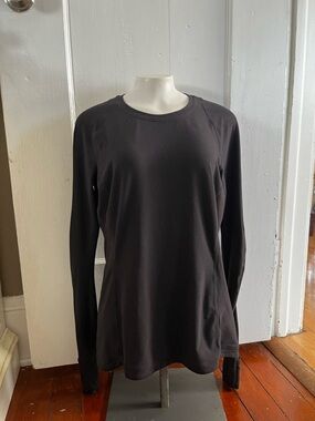 Lululemon Runderful Long Sleeve Black Rulu Running Top W3BCGS size 12